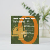 グランジな第30誕生日の緑および金ゴールドS302を驚かして下さい 招待状 (スタンド正面)