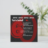 グランジな第60誕生日赤くおよび黒いW204を驚かして下さい 招待状 (スタンド正面)