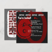 グランジな第60誕生日赤くおよび黒いW204を驚かして下さい 招待状 (正面/裏面)
