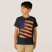 グランジな米国旗 Tシャツ (正面フル)