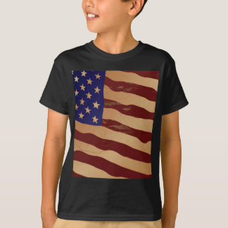 グランジな米国旗 Tシャツ