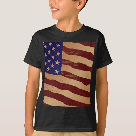 グランジな米国旗 Tシャツ (正面)