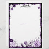 グランジな紫色によってはレターヘッドが開花します レターヘッド (正面/裏面)