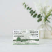 グランジな緑のモダンな景色芸術家の庭仕事 名刺 (スタンド正面)