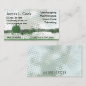 グランジな緑のモダンな景色芸術家の庭仕事 名刺 (正面/裏面)