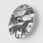 グランジな繋駕競走 ラウンド壁時計 (傾斜)