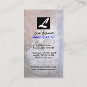 グランジな織り目加工のメーキャップアーティストの名刺 名刺 (裏面)