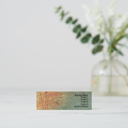 グランジな織り目加工の芸術の細いウェブサイトの名刺 スキニー名刺 (スタンド正面)