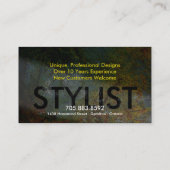 グランジな美容師の名刺の黒の黄色 名刺 (裏面)