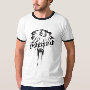 グランジな背景のオーストリアのワシ Tシャツ