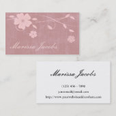 グランジな背景のモモの名刺との花柄 名刺 (正面/裏面)