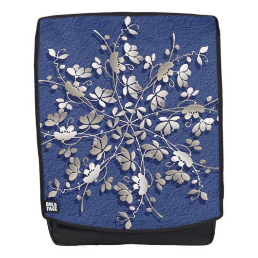 グランジな背景のレトロの金属曼荼羅 バックパック (正面)