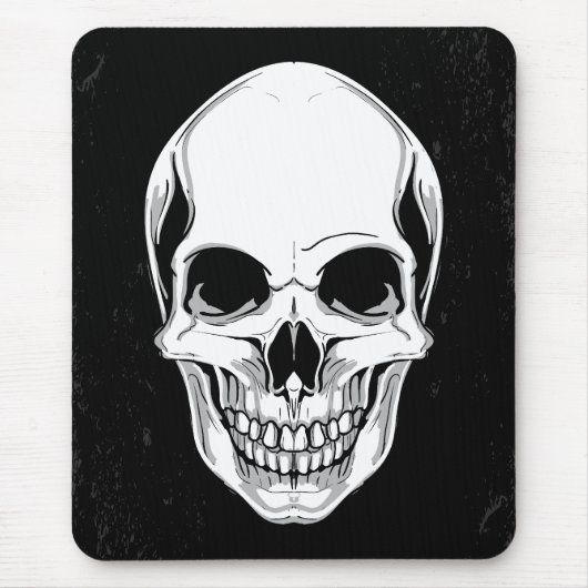 グランジな背景の恐い笑ったスカル マウスパッド (正面)