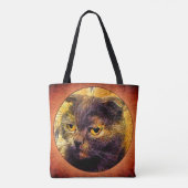 グランジな背景の猫 トートバッグ (裏面)