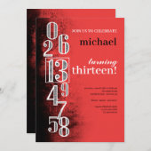 グランジな背景の誕生会の数 招待状 (正面/裏面)