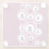 グランジな背景 ガラスコースター (裏面)