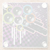 グランジな背景 ガラスコースター (裏面)