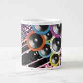 グランジな背景 ジャンボコーヒーマグカップ (正面)