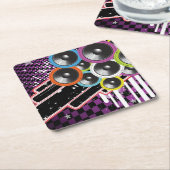 グランジな背景 スクエアペーパーコースター (アングル)