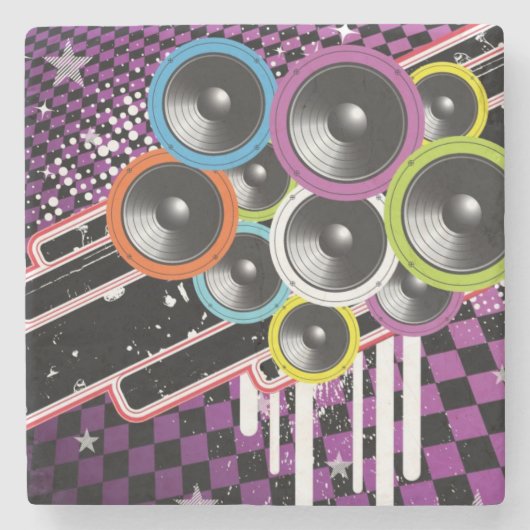 グランジな背景 ストーンコースター (正面)