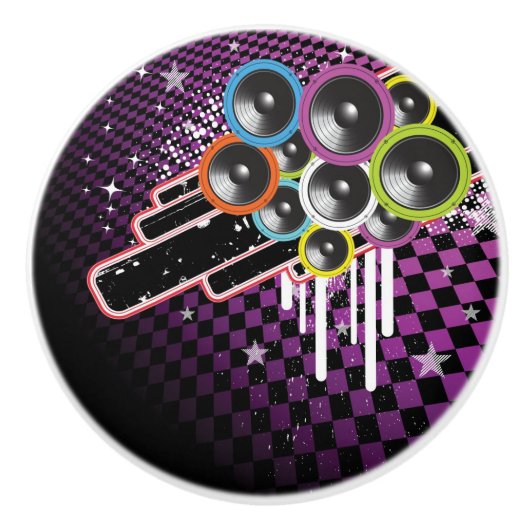 グランジな背景 セラミックノブ (正面)