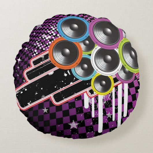 グランジな背景 ラウンドクッション (正面)