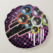 グランジな背景 ラウンドクッション (裏面)