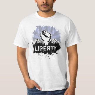 グランジな自由の握りこぶし Tシャツ