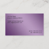 グランジな花の紫色の粋な名刺 名刺 (裏面)