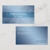 グランジな花の青く粋な名刺 名刺 (正面/裏面)