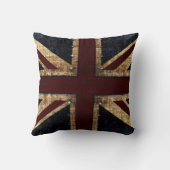 グランジな英国国旗のトスの枕 クッション (裏面)