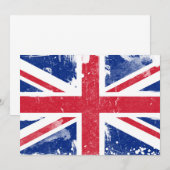 グランジな英国国旗の旗の招待状 招待状 (正面/裏面)