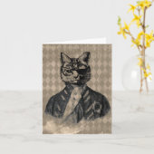 グランジな道化師猫 カード (黄色い花)
