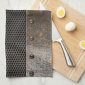 グランジな金属の背景 キッチンタオル (四つ折り)