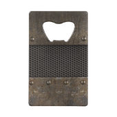 グランジな金属の背景 クレジットカード栓抜き (裏面)