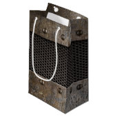 グランジな金属の背景 スモールペーパーバッグ (正面アングル)