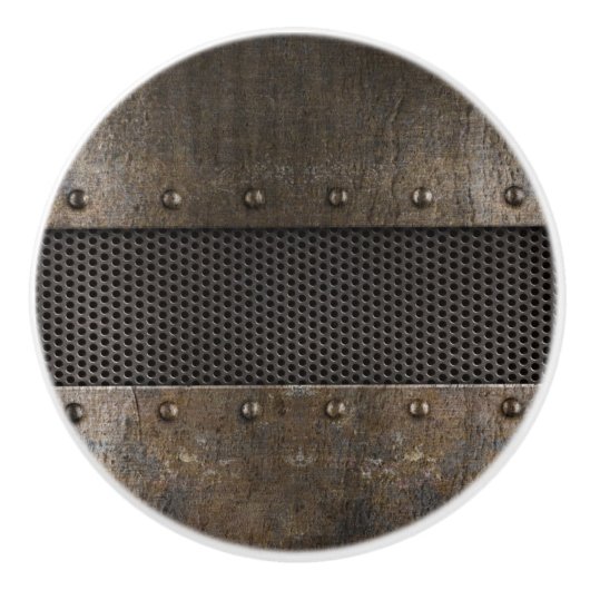 グランジな金属の背景 セラミックノブ (正面)