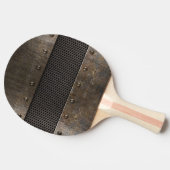 グランジな金属の背景 卓球ラケット (横)