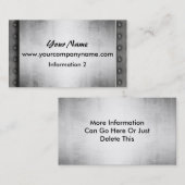 グランジな鋼鉄金属の一見の名刺 名刺 (正面/裏面)