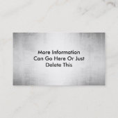 グランジな鋼鉄金属の一見の名刺 名刺 (裏面)