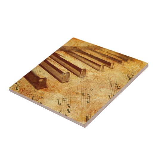 グランジな音楽シートのピアノ鍵 タイル (側面)