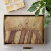 グランジな音楽シートのピアノ鍵 薄葉紙 (ギフト)