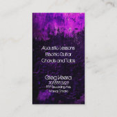 グランジな音楽業界カード-ピンクの紫色の質 名刺 (裏面)