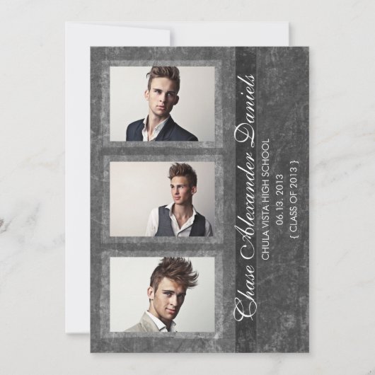 グランジな黒の2013年の卒業の発表 案内状 (正面)