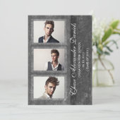 グランジな黒の2013年の卒業の発表 案内状 (スタンド正面)