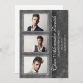 グランジな黒の2013年の卒業の発表 案内状 (正面/裏面)