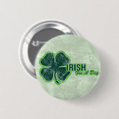 グランジな1日のセントパトリックの`のアイルランド語」シャムロック 缶バッジ (正面&裏面)