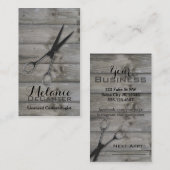 グランジなbarnwoodは美容師木を切ります 予約カード (正面/裏面)