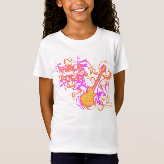 グランジなKRWの女の子の石のギター Tシャツ (正面)