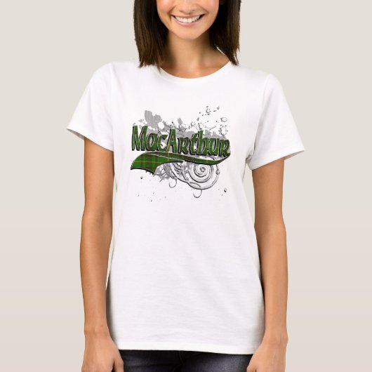 グランジなMacArthurのタータンチェック Tシャツ (正面)